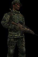 A SAF Scout operative armed with an XM8 Sharpshooter