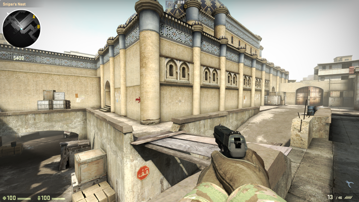 The map Dust II from CS:GO 2012 for Counter-Strike Source