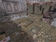 The evac zone, which becomes a radio zone after both hostages are escorted.