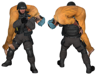 A hostage being carried