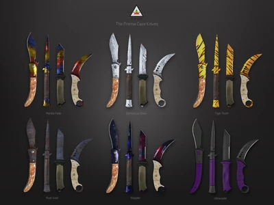 Possible knives receivable from case; the Horizon knives painted in Chroma finishes