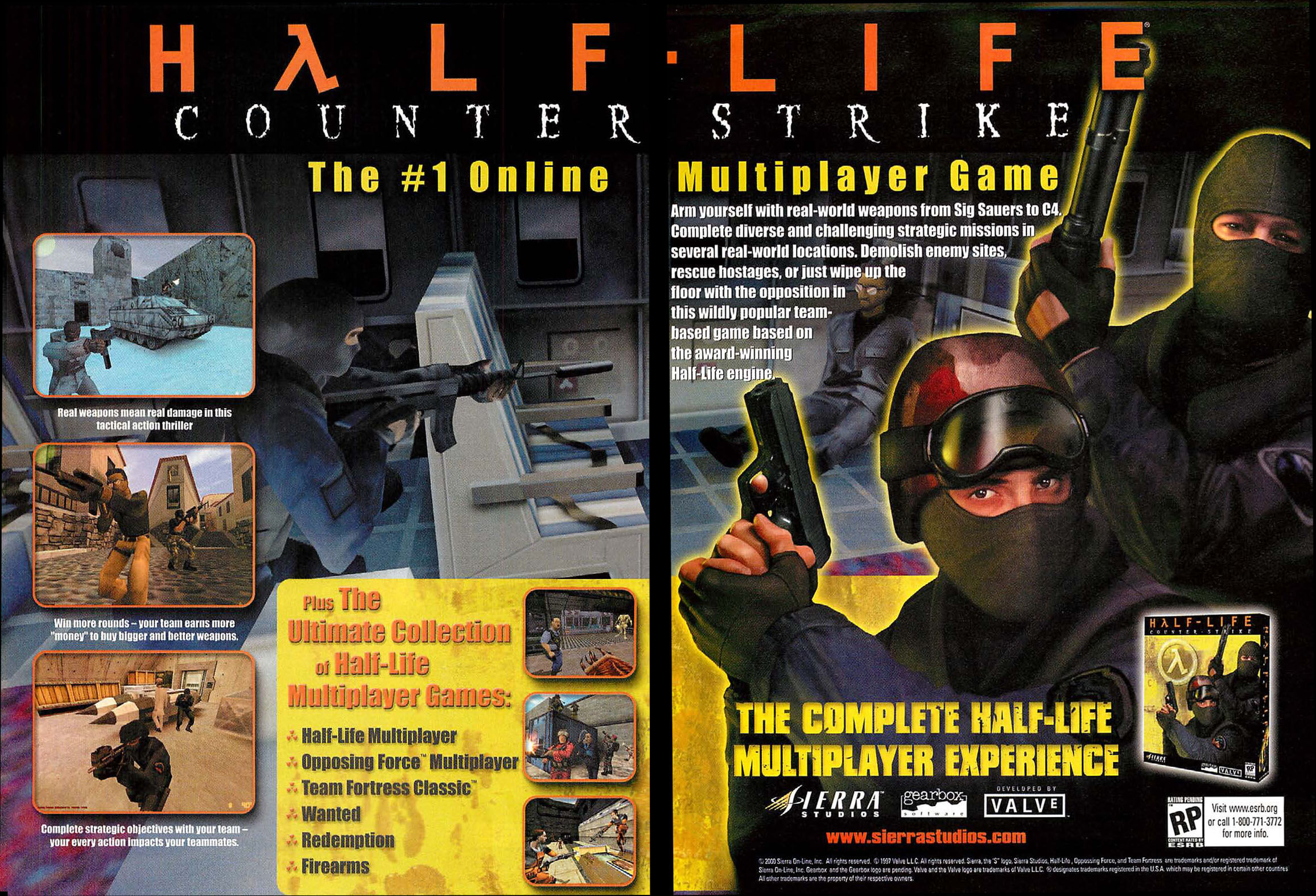 Counter Strike Source PC Game w/ Half Life 2: Deathmatch 4 Discs