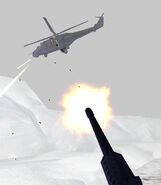 The player, using the M2 against a helicopter in Secret War.