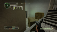 Image showing player holding USP on stairwell, while Professional is aiming at him.