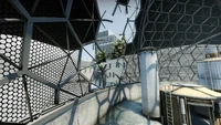 Hole in roof (where the Terrorists entered the set)