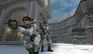 Two Arctic Avengers armed with P90s in the map Vostok