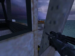 On this ledge, CTs, especially the VIP if he is alone, may not be able to see you.