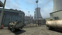 A rear view of the APC facing Counter-Terrorists' Spawn on Nuke