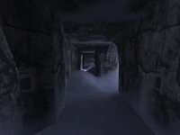 A tunnel that leads to the bridge.