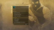 Main menu from alpha, "Play" sub-menu.