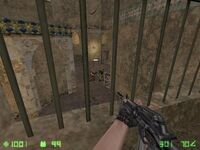 The Terrorists have captured the sniper as seen by the player