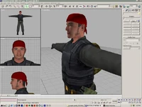 A Guerilla Warfare variant with a head bandana, black jacket carrying the bomb