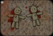Samuel's voodoo doll (left) in Rusty Lake: Roots.