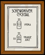 Recipe for a Screwdriver Cocktail.