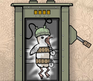 The Young Bird being electrocuted in Rusty Lake Hotel.