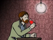 Bob drinking a Bloody Mary in Cube Escape: Theatre.