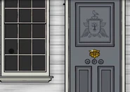 The front door of the house in Rusty Lake: Roots.