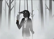 Mr. Crow holding the Knife in Rusty Lake Hotel.