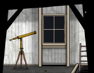 The telescope in the upper attic turret in Rusty Lake: Roots.