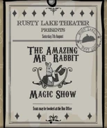 Mr. Rabbit's flyer in Rusty Lake Hotel.