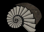 The Shell-shaped staircase in Rusty Lake: Roots.