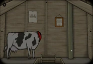 The Cow's death in Cube Escape: The Mill.