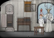 Jakob with Nicholas in Rusty Lake Paradise.