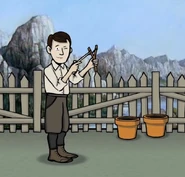 Young Samuel with a slingshot in Rusty Lake: Roots.