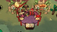 A nursery with 0 cult babies, and two nests in the background.