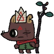 Ratau - The old, one-eyed rat who helps you at the start of the game. He is the easiest opponent with a bet cap of 10 gold. Gives The Hearts II tarot upon defeat. Has the lowest difficulty rating of all the opponent here. (Cannot be played against after finishing Fox's quests)