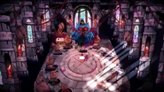 Chemach's room together with her followers