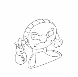 Pencil test of Quint moving his head left and right.