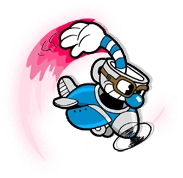Mugman parrying inside his plane