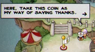 «Вот, возьмите эту монету — это мой способ отблагодарить.»
