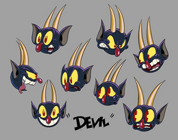 The devil melting design : r/Cuphead