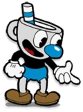 Mugman aiming diagonally downwards