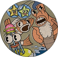 A fishy flyer appears in the Perilous Piers death screen