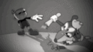 Werner entregándole su contrato a Cuphead