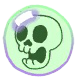 A skull in a bubble