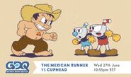 Cuphead in the first TheMexicanRunner advertisement