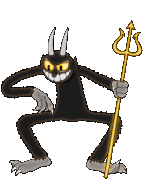 The Devil pulling on his face Animation.