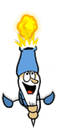 A Gnome shooting a gold nugget