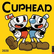 Mugman in the cover of the Cuphead 2020 Wall Calendar