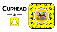 Mugman in the Custom Snapchat Cuphead AR Lens announcement found in the Studio MDHR website