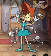 Sally Stageplay depois de rasgar o seu vestido de casamento.