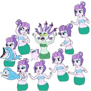 Sprites da Cala Maria, note que também tem um peixe azul que nunca foi colocado no jogo.