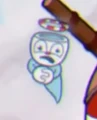 Uma versão antiga do fantasma do Cuphead.