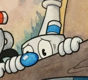 Mugman com medo de Cuphead perder a aposta com 