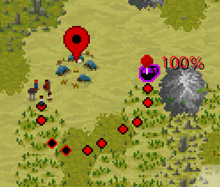 Waypoint indicating 100% chance of insanity.