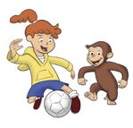 George and Allie Playing Soccer 